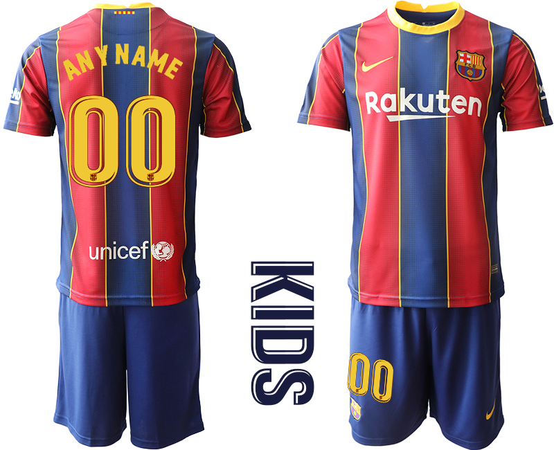 Youth 2020-2021 club Barcelona home customized red Soccer Jerseys->customized soccer jersey->Custom Jersey